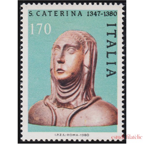 Italia Italy 1420 1980 6º Centenario de la muerte de Sta. Caterina de Siena busto MNH