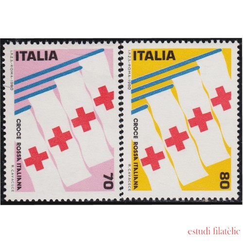 Italia Italy 1423/24 1980 1ª Exposición internacional del sello de la Cruz Roja en Italia MNH