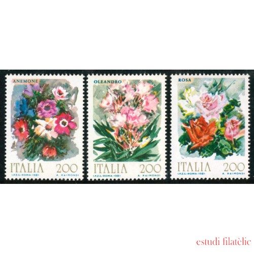 FL1-S Italia Italy Nº 1477/79  1981 Flores de plantas ornamentales-Lujo