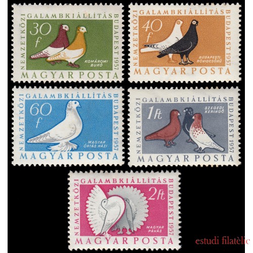 Hungría Hungary 1230/34 1957-58 Exposición colombófila internacional en Budapest MNH