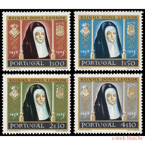 Portugal 853/56 1958 5 Centenario del nacimiento de la reina Doña Leonor MNH