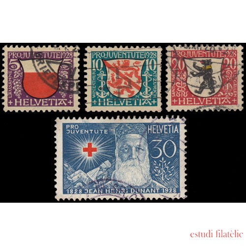 Suiza Switzerland 231/34 1928 Pro juventud Escudos de Villas Usados