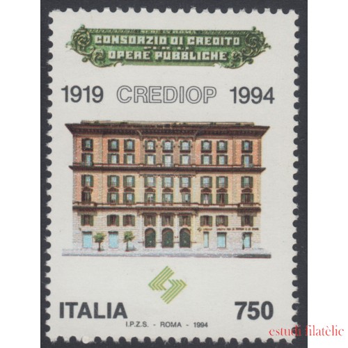 Italia Italy 2085 1994 75º Aniv. del CREDIOP crédito al empresario MNH