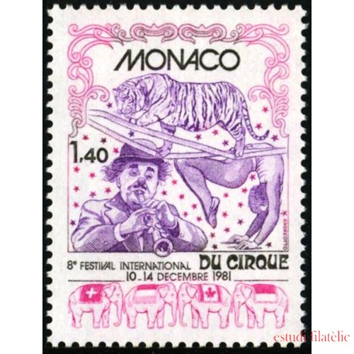 FAU1/S Monaco  Nº 1298  1981  VIIIº Fest. inter. de circo de Mónaco Lujo