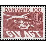 Dinamarca Denmark 638 1977 Nuevo código de circulación MNH