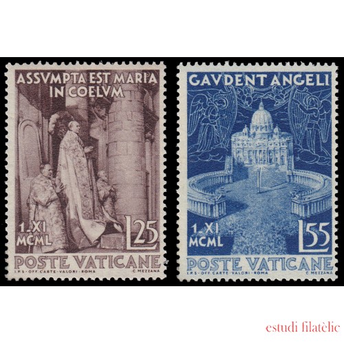 Vaticano 161/62 1951  Pio XII y basílica MH