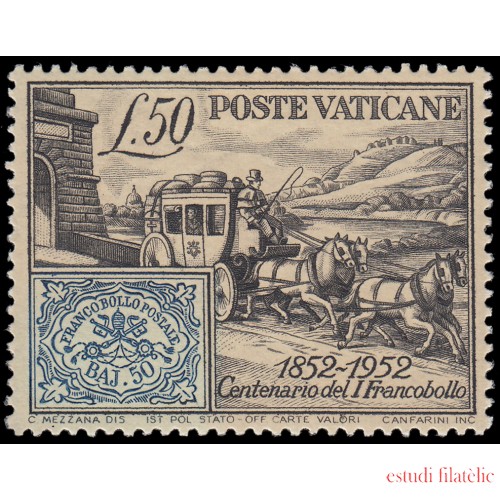 Vaticano 173 1952 Cent del sello en el Vaticano MH