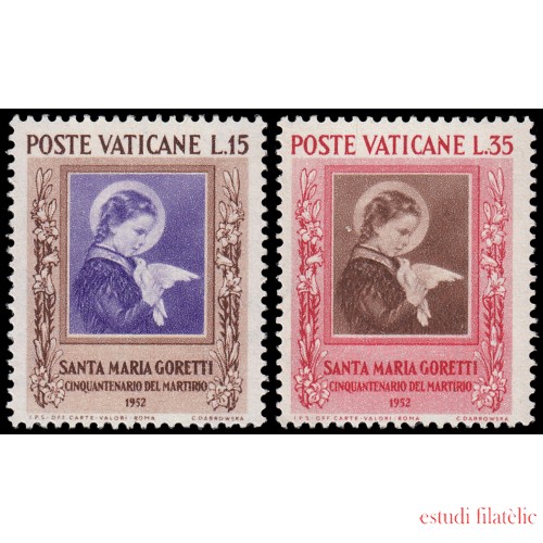 Vaticano 174/75 1953 50º Aniv. del martirio de Sta. Mª Goretti MNH