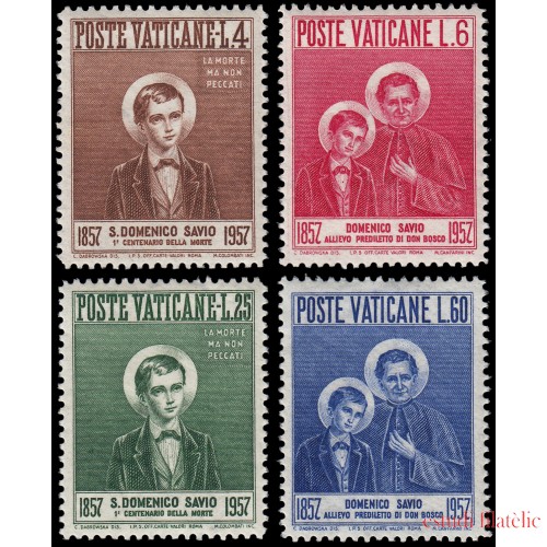 Vaticano 237/40 1957 Cent. muerte St. Dominique Savio MNH