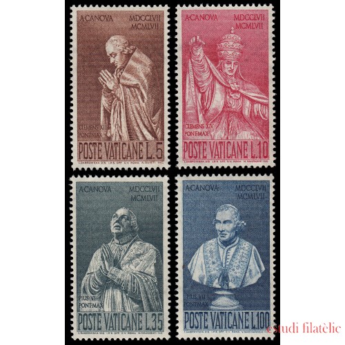 Vaticano 261/64 1958 Cent. de Antonio Canova Papas MNH