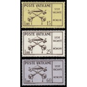 Vaticano 265/67 1958 Sede vacante Llaves MNH