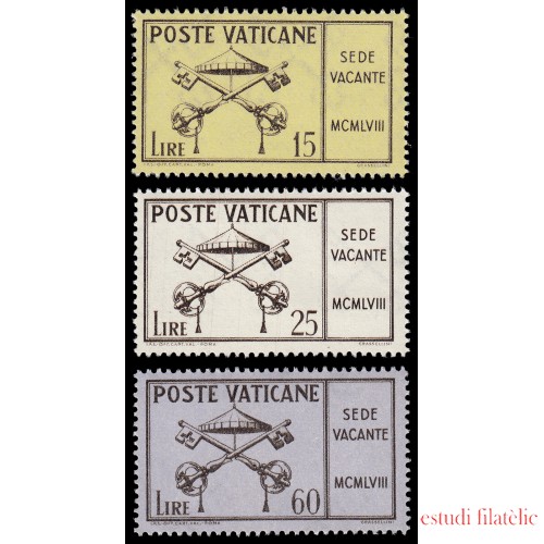 Vaticano 265/67 1958 Sede vacante Llaves MNH