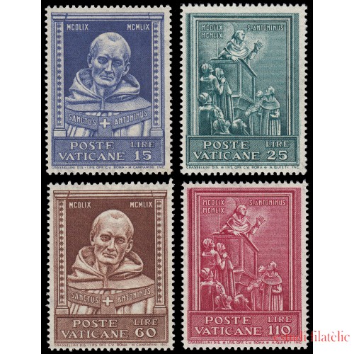 REL/S Vaticano 289/92  1960  5º Centenario de la muerte St. Antonin MNH