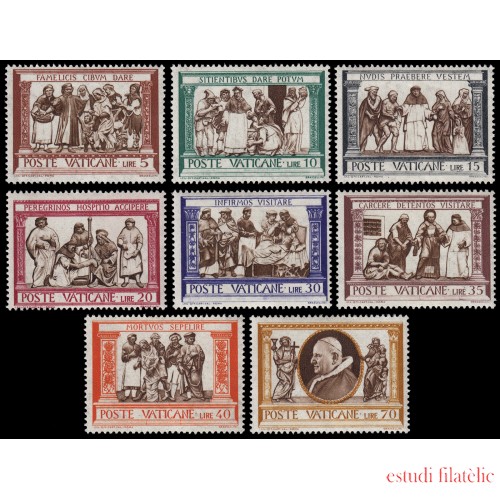 Vaticano 302/09  1960  Obras de la misericordia Frisos MNH