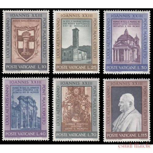 Vaticano 335/40 1961 80 Aniv. de S S Juan XXIII MNH