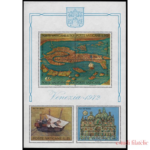 Vaticano HB 3 1972 Salvar Venecia UNESCO MNH