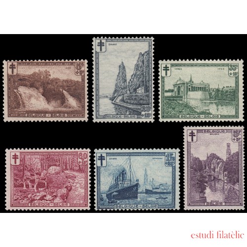 Bélgica 293/98 1929 Por los tuberculosos Paisajes MNH