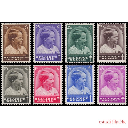 TEN/S Bélgica 438/45 1936 Obras antituberculosis Efigie del príncipe Baudouin MNH