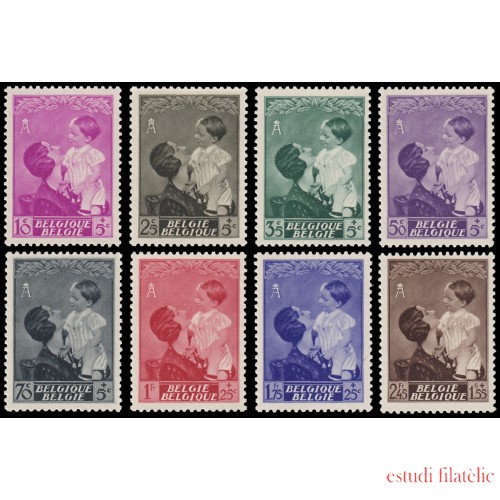 Bélgica 447/54 1937 Por el monumento a la reina Reina  Astrid y príncipe Baudouin MNH