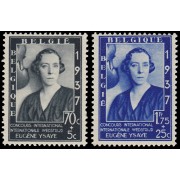 Bélgica 456/57 1937 Concurso inter. de música Eugène Ysaye Reina Elisabeth MH