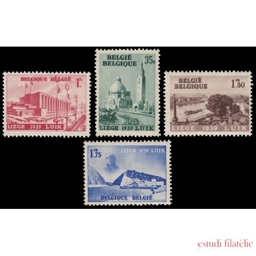 Bélgica 484/87 1938 Exposición de Lieja Edificios Paisajes MNH