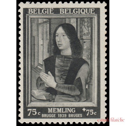 Bélgica 512 1939 Expo. Memling en Brujas Cuadro MNH