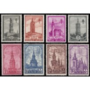 Bélgica 519/26 1939 Obras antituberculosis Campanarios MNH