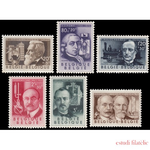 Bélgica 973/78 1955 Serie Inventores MNH