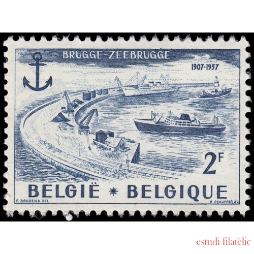 Bélgica 1019 1957 50 Aniv. instalaciones marítimas de Brujas MNH