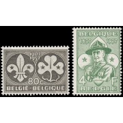 Bélgica 1022/23 1957 Cent. Lord Baden-Powel Scauts MNH