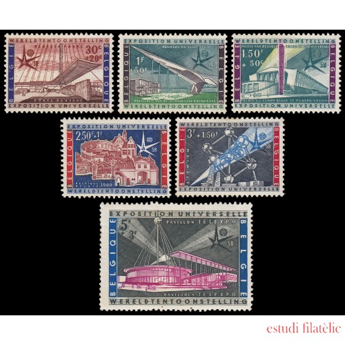 Bélgica 1047/52 1958 Expo. universal de Bruselas MNH