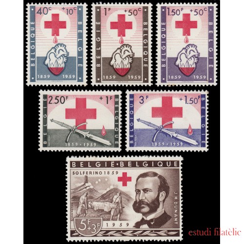 Bélgica 1096/71 1959 Centenario de la Cruz Roja MNH