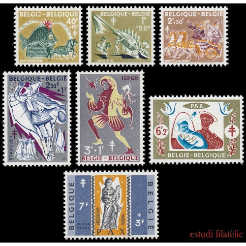 Bélgica 1114/20 1959 Obras antituberculosis MNH