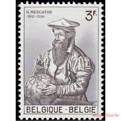 Bélgica 1213 1962 450º Aniv. de Mercator Grabado MNH