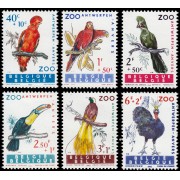 Bélgica 1216/21 1962  Obras filantrópicas Fauna Pájaros del zoo de Amberes MNH