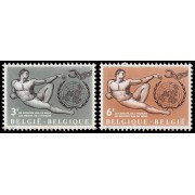 Bélgica 1231/32 1962 Derechos del hombre Fragmento de la creación de Miguel Angel MNH