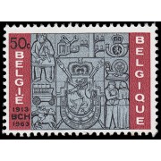 Bélgica 1271 1963 50º Aniv. ofiicina cheques postales Bajorelieve MNH