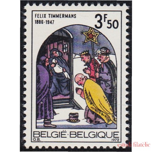 Bélgica 1642 1972 Navidad 25º Aniversario muerte del pintor F. Timmermans Cuadro MNH