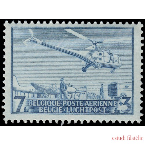 Bélgica 25 -A 1950 1er Circuito postal en helicóptero Sikorsky S 51 MNH