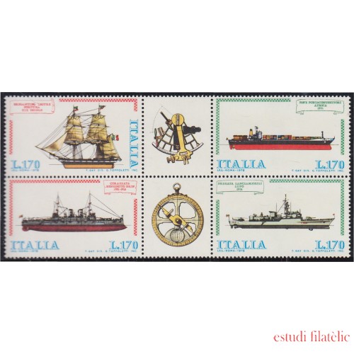 Italia Italy 1341/44 1978 Construcciones navales Barcos MNH