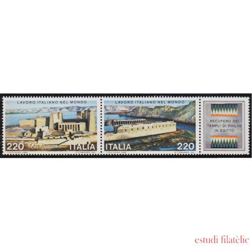 Italia Italy 1421/22 1980 Trabajos italianos en el mundo Recuperación Templo de Fhilae Egipto MNH