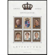 MI1 Luxemburgo HB 16 1990 Centenario de la ascensión al trono de la casa Nassau Retratos MNH