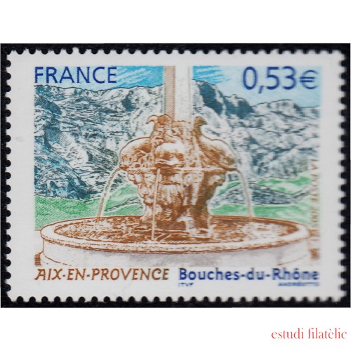 France Francia 3777 2005 Serie turística Aix-en-Provence Fuente Cuatro delfines MNH