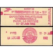 France Francia Carnets 2187-C2  Serie Libertad de Delacroix Carnet 10 sellos Philexfrance 82 Goma brill. nº 2187 MNH