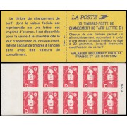 France Francia Carnets  2713-C1 Serie Marianne de Briat Carnet 10 sellos nº 2713 Cambio de tarifa (letra D) en reverso Autoadhesivos