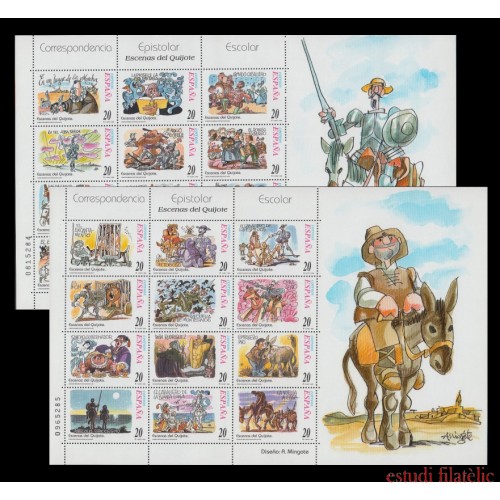 España Spain 3560/83 1998 Correspondencia Epistolar escolar Quijote MNH