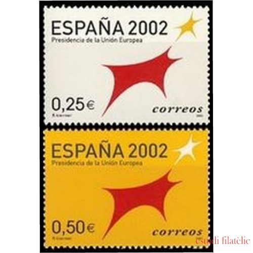 España Spain 3865/66 2002 España 2002 Presidencia de la Unión Europea  UE MNH