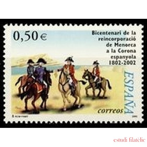 España Spain 3897 2002 Bicentenario de la reincorporación de Menorca a la Corona Española MNH