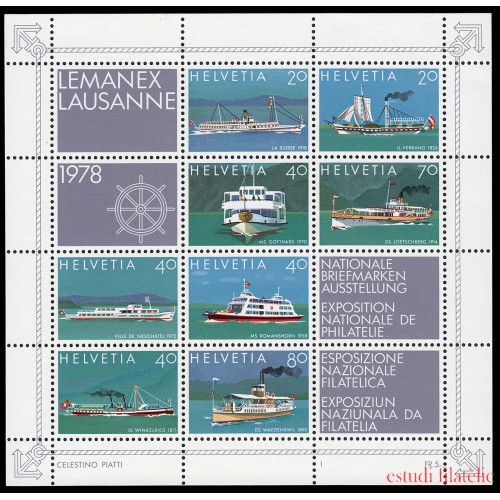 Suiza Switzerland  HB 23 1978 Exposición Filatélica Nacional Lemanex 78 MNH