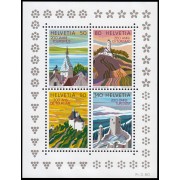 Suiza Switzerland HB 25 1987 Bicentenario del turismo en Suiza Edificios MNH